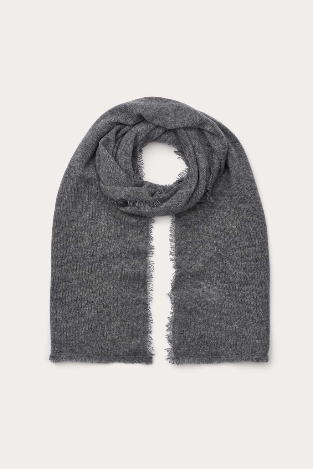 Grey Melange Cashmere Wool Scarf