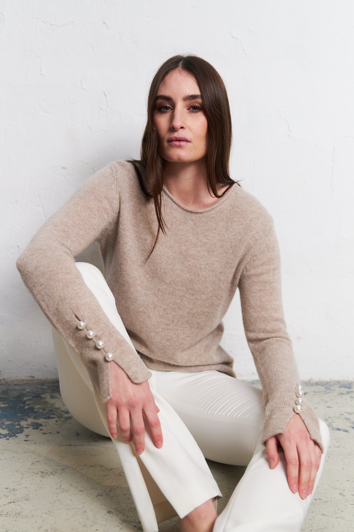 O'TAY Abbelone Sweater Blouses Sand