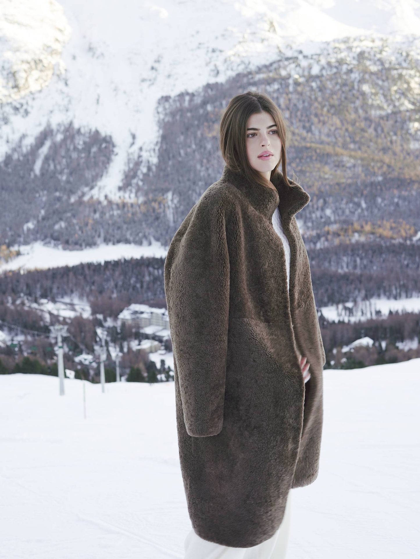 Jaclyn-kåpe - Teddybrun