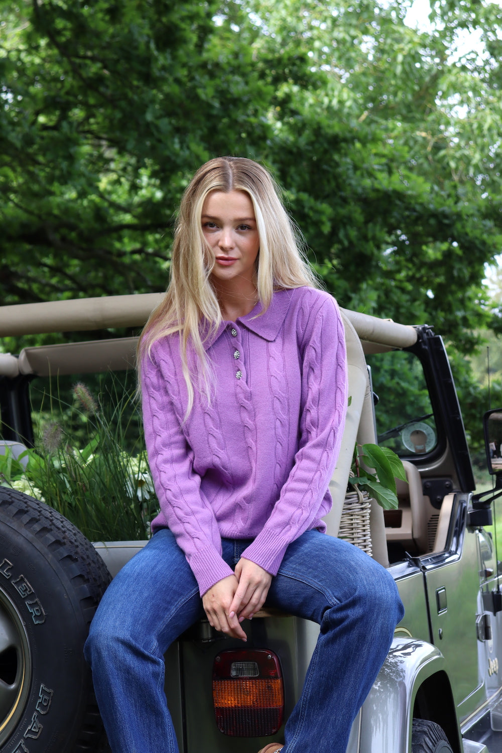O'TAY Dolly Sweater Blouses Dark Violet