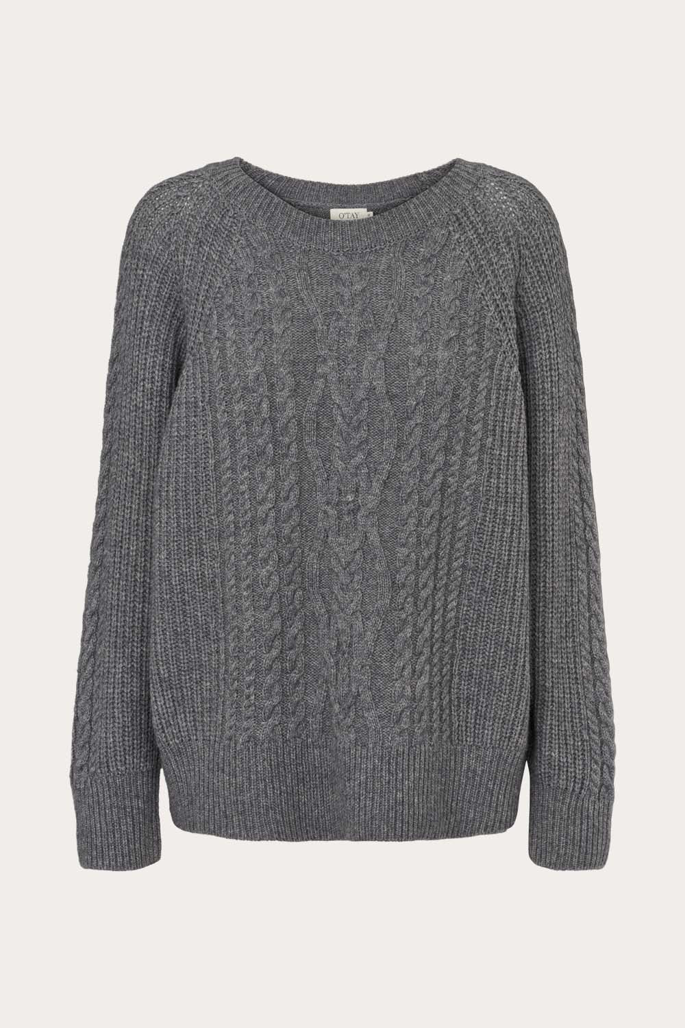 O'TAY Dove Sweater Blouses Dark Grey Melange