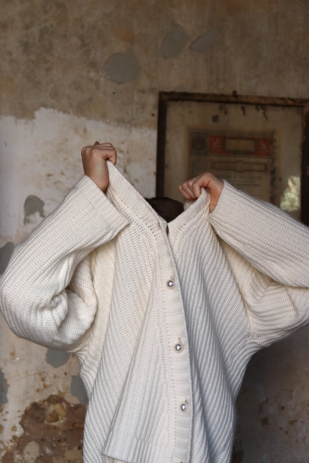 Chunky white cardigan sweater hotsell