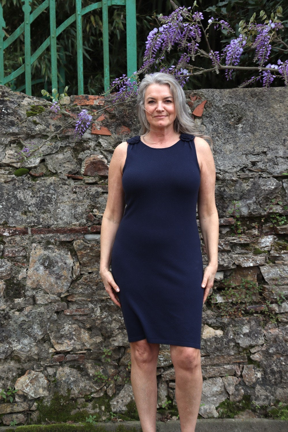 Gardenia Kjole Lang - Marineblå