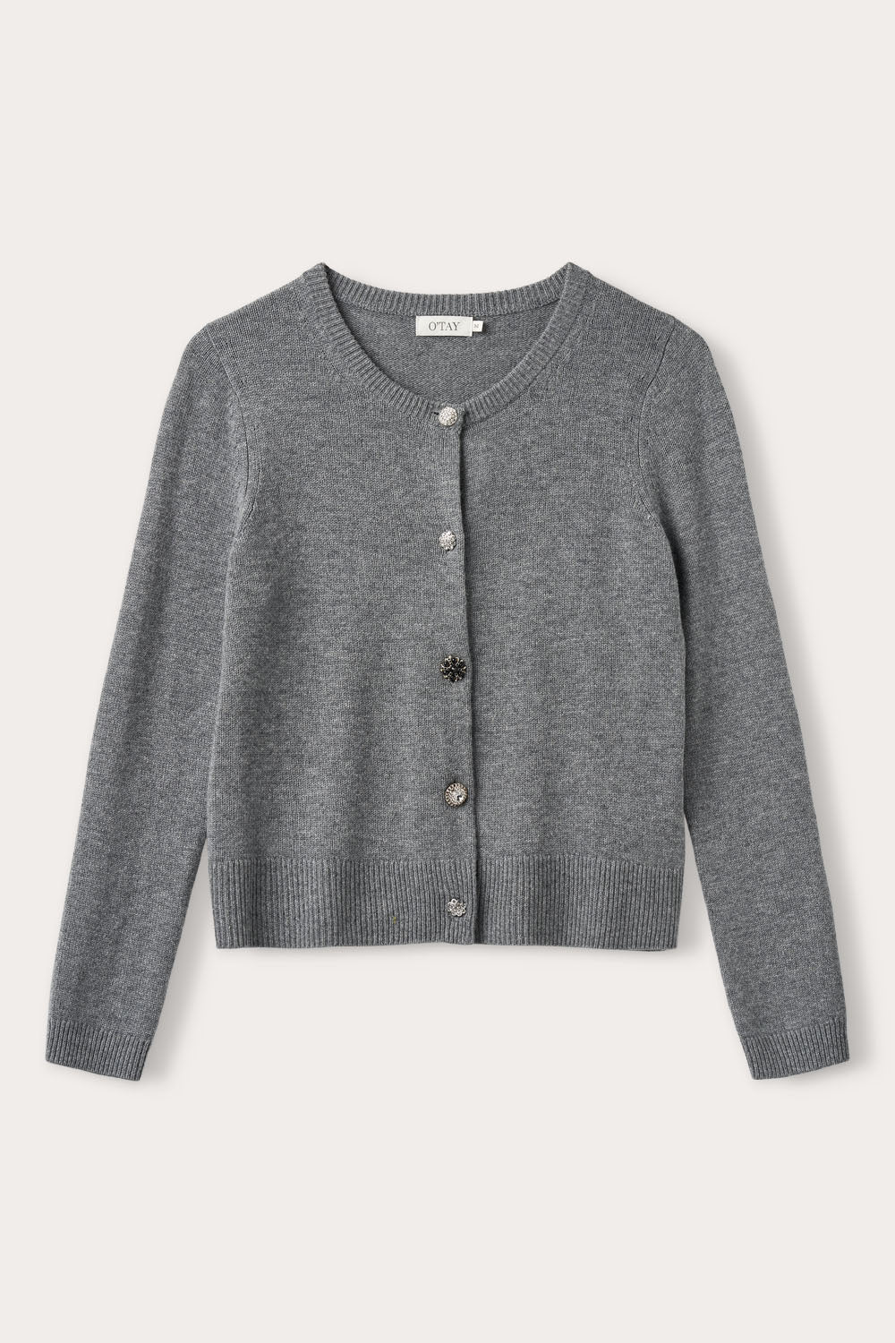 O'TAY Iris Cardigan Blouses Stone Grey