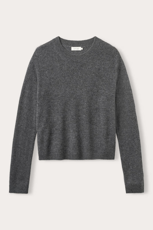 Blondebluse - Mørk gråmelert