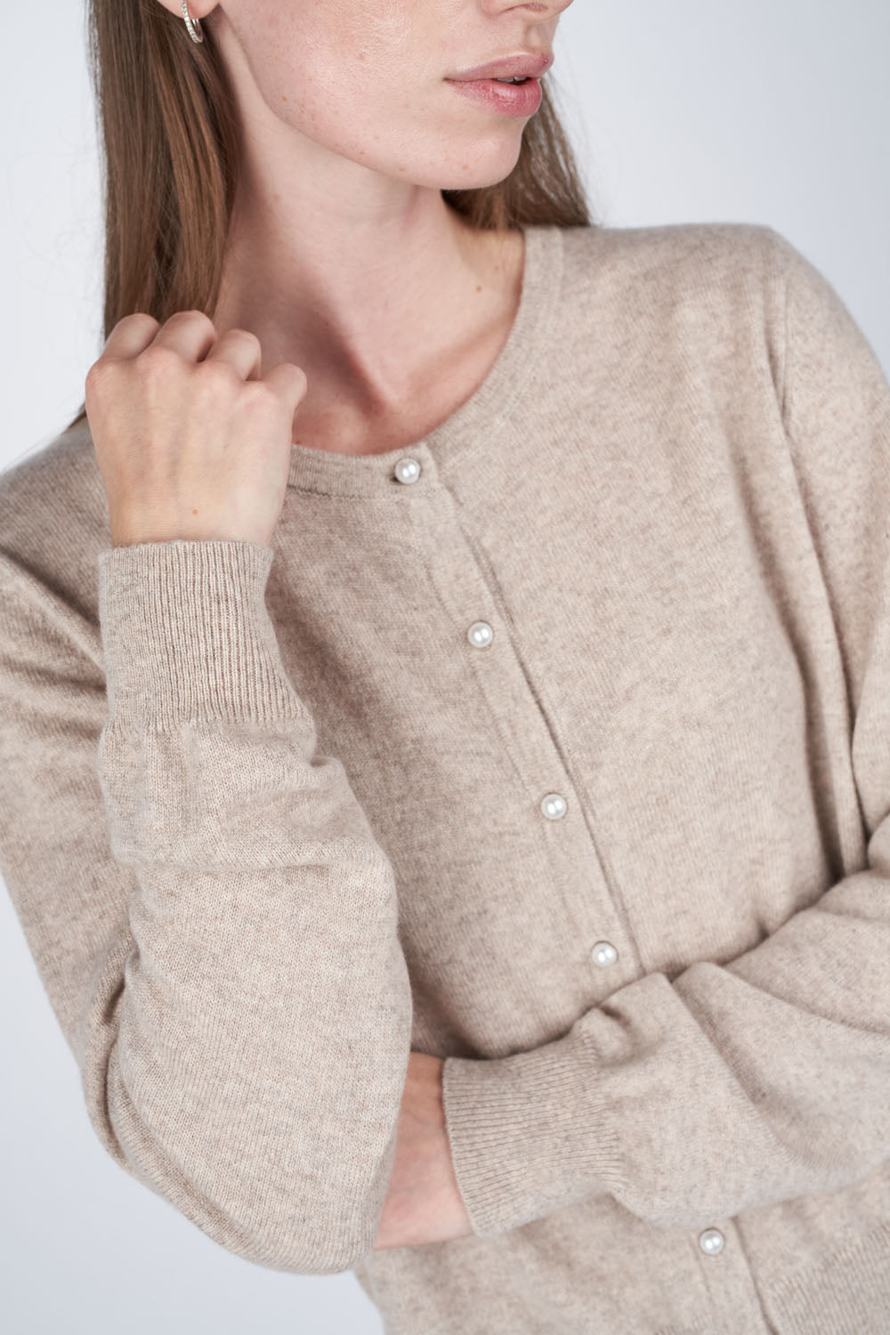 O'TAY Lailabeth Cardigan Cardigans Beige Melange