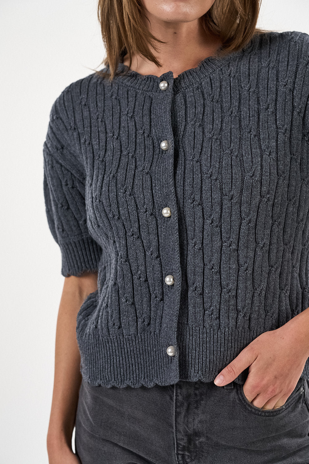 Noabelle Cardigan - Mørkegrå