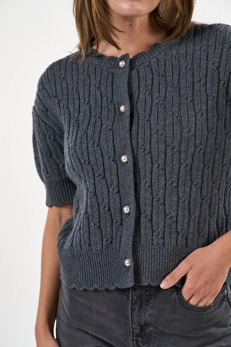 Noabelle Cardigan - Mørkegrå
