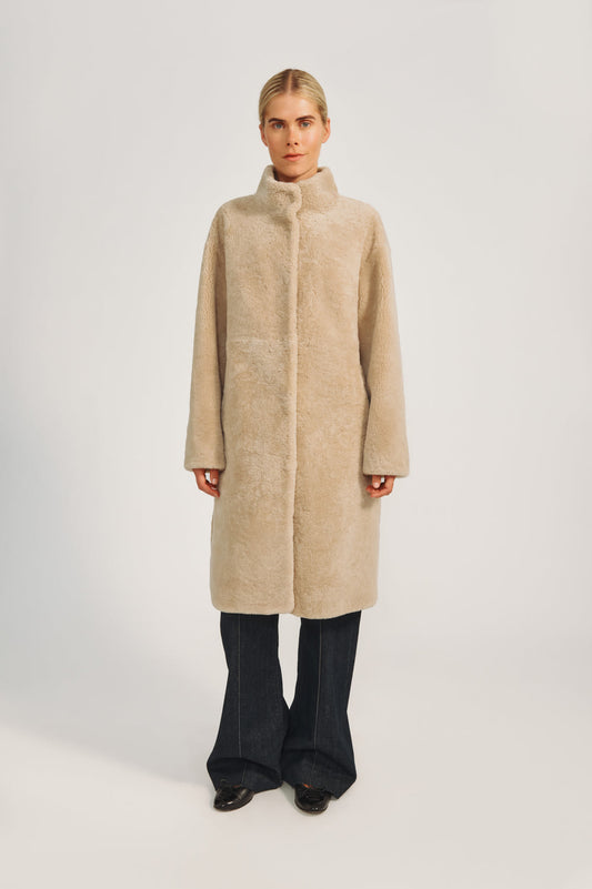 Jaclyn-frakk - Mørk beige