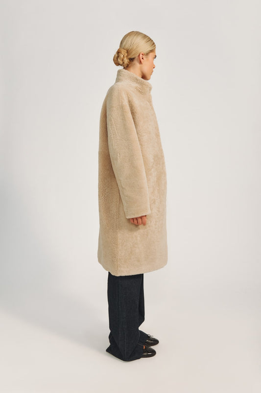 Jaclyn-frakk - Mørk beige