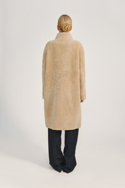 Jaclyn-frakk - Mørk beige