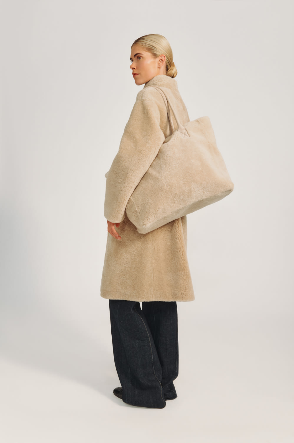 Jaclyn-frakk - Mørk beige