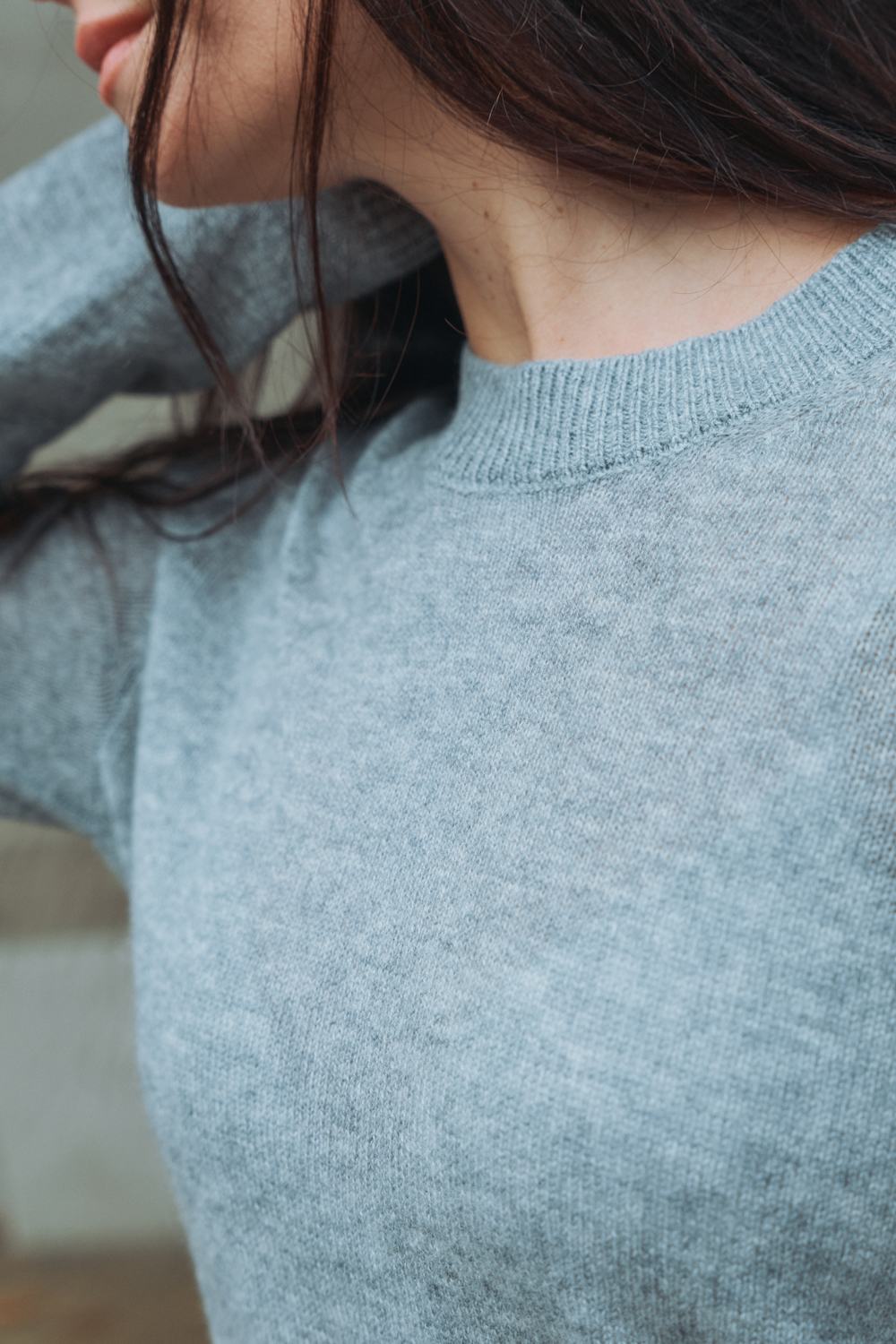 Lace Blouse - Grey Melange