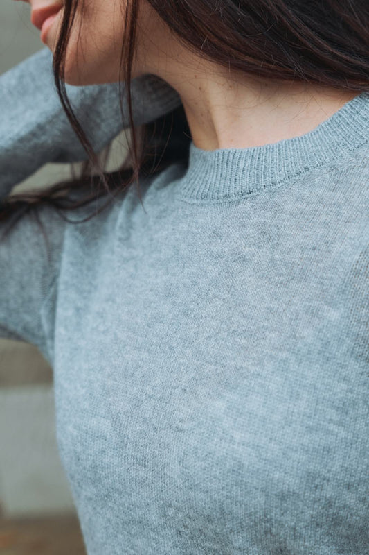 Lace Blouse - Grey Melange