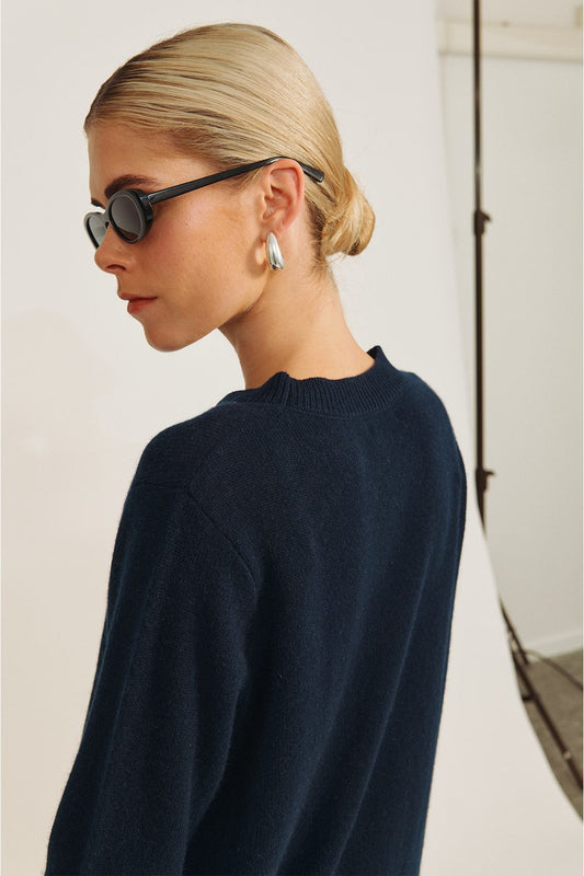 Lace Blouse - Navy