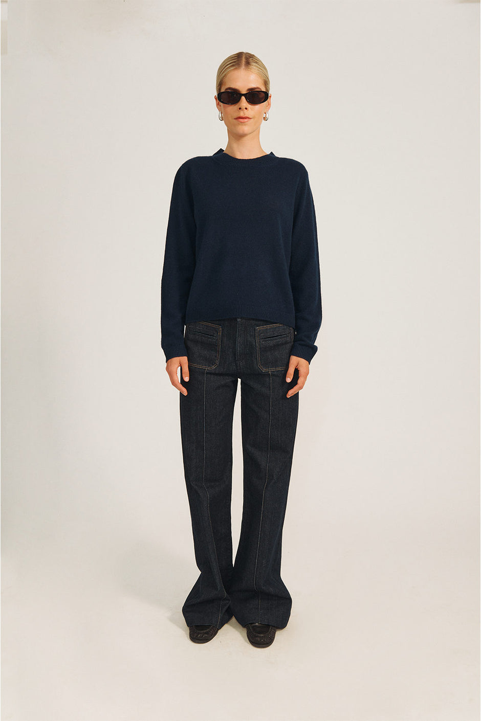 Lace Blouse - Navy