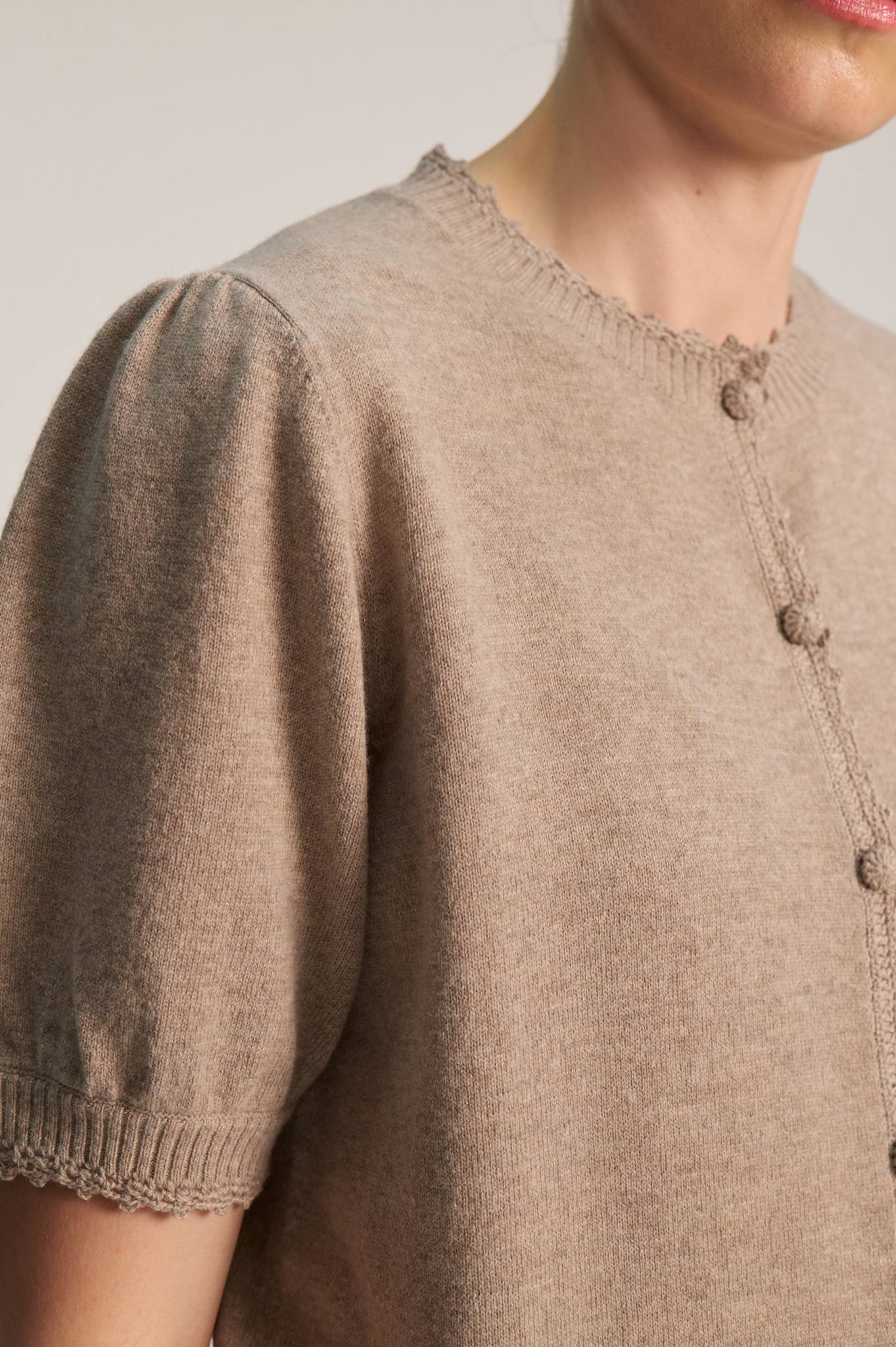 Rosie Short Sleeve Cardigan - Desert