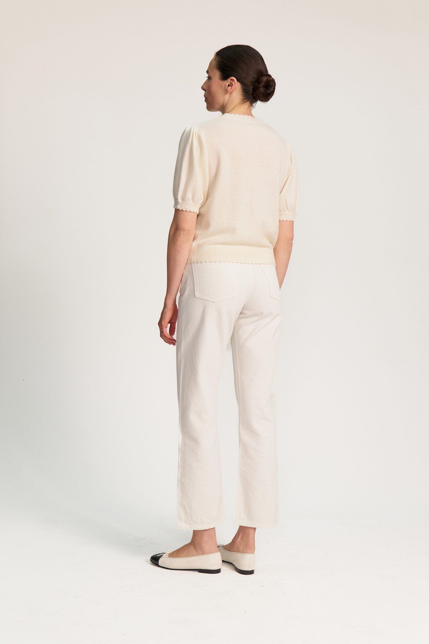 Rosie Short Sleeve Cardigan - Off White