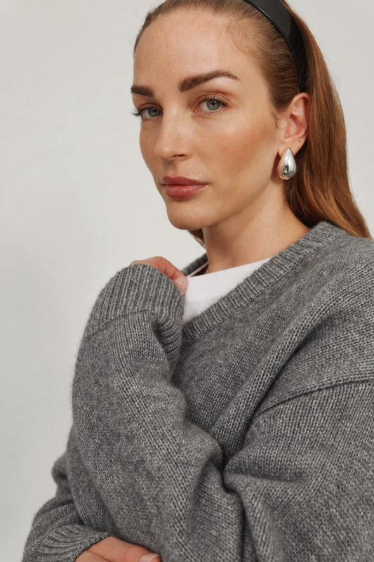 Olja Sweater Signature - Grey Melange