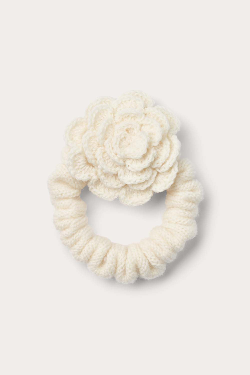 O'TAY Small Scrunchie w/Flower Hair accessories Off White