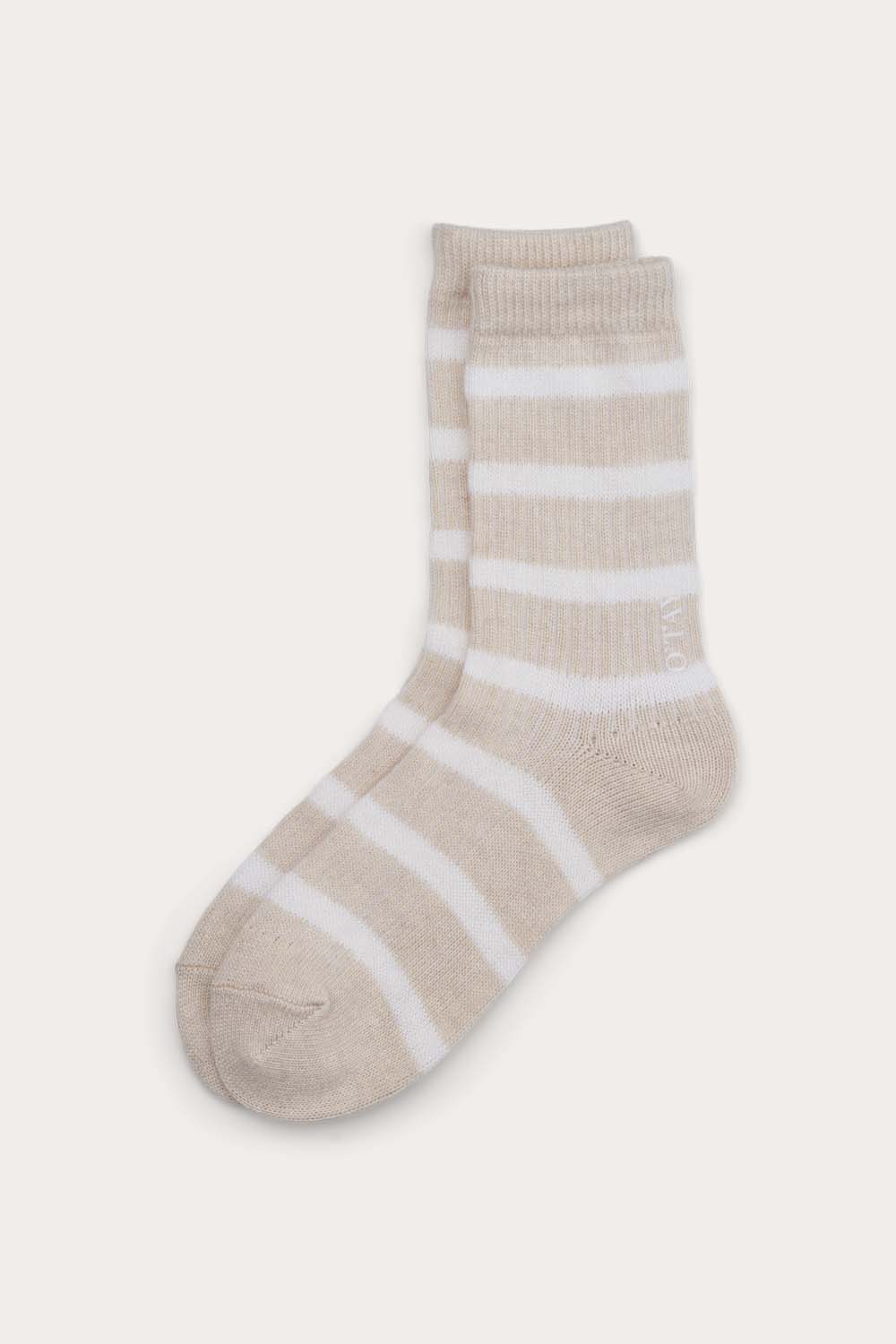 Stripete sokker i blanding - Sand/Off White