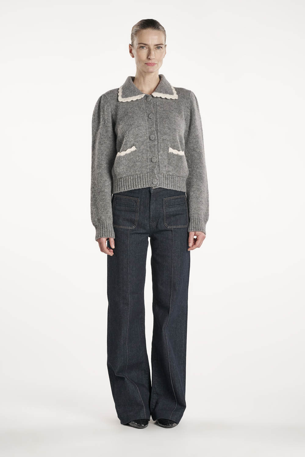 Isabella Cardigan - Gråmelert