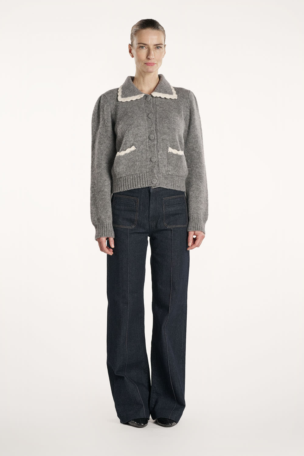 Isabella Cardigan - Gråmelert