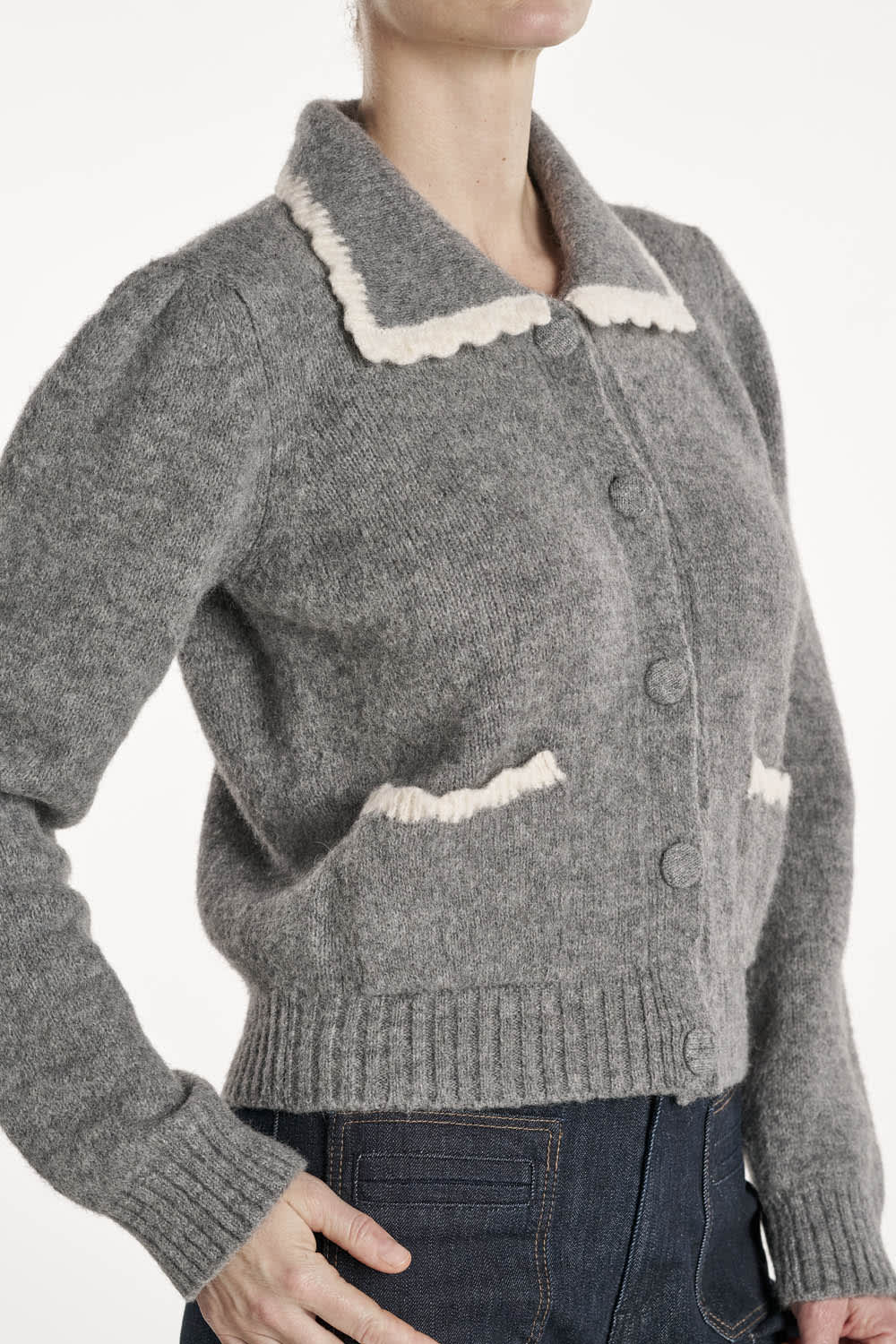 Isabella Cardigan - Gråmelert