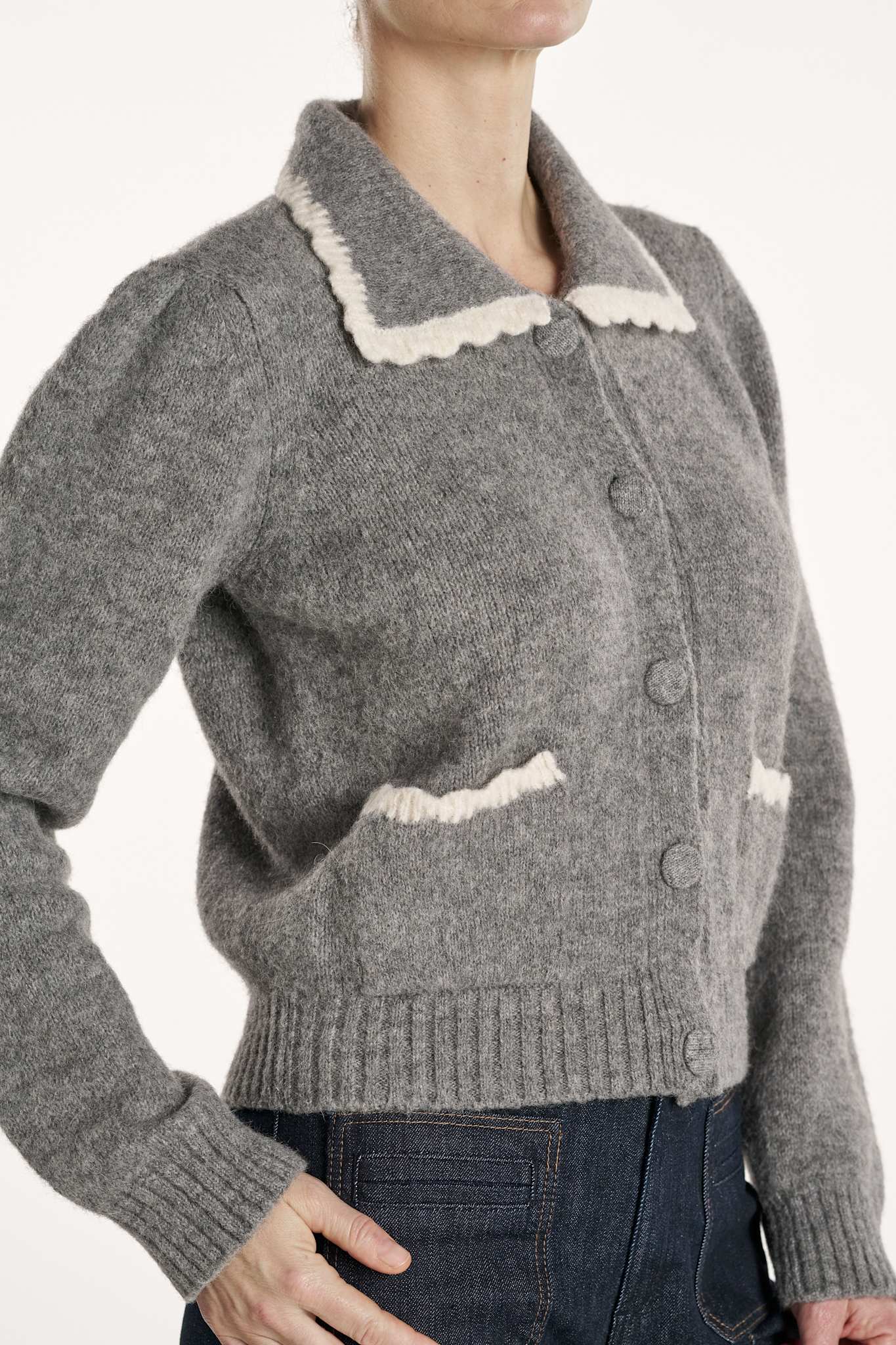 Isabella Cardigan - Gråmelert