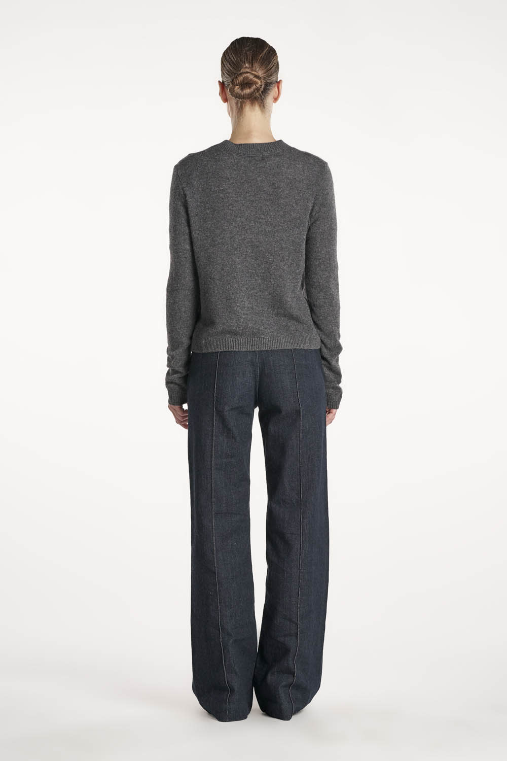 Blondebluse - Mørk gråmelert