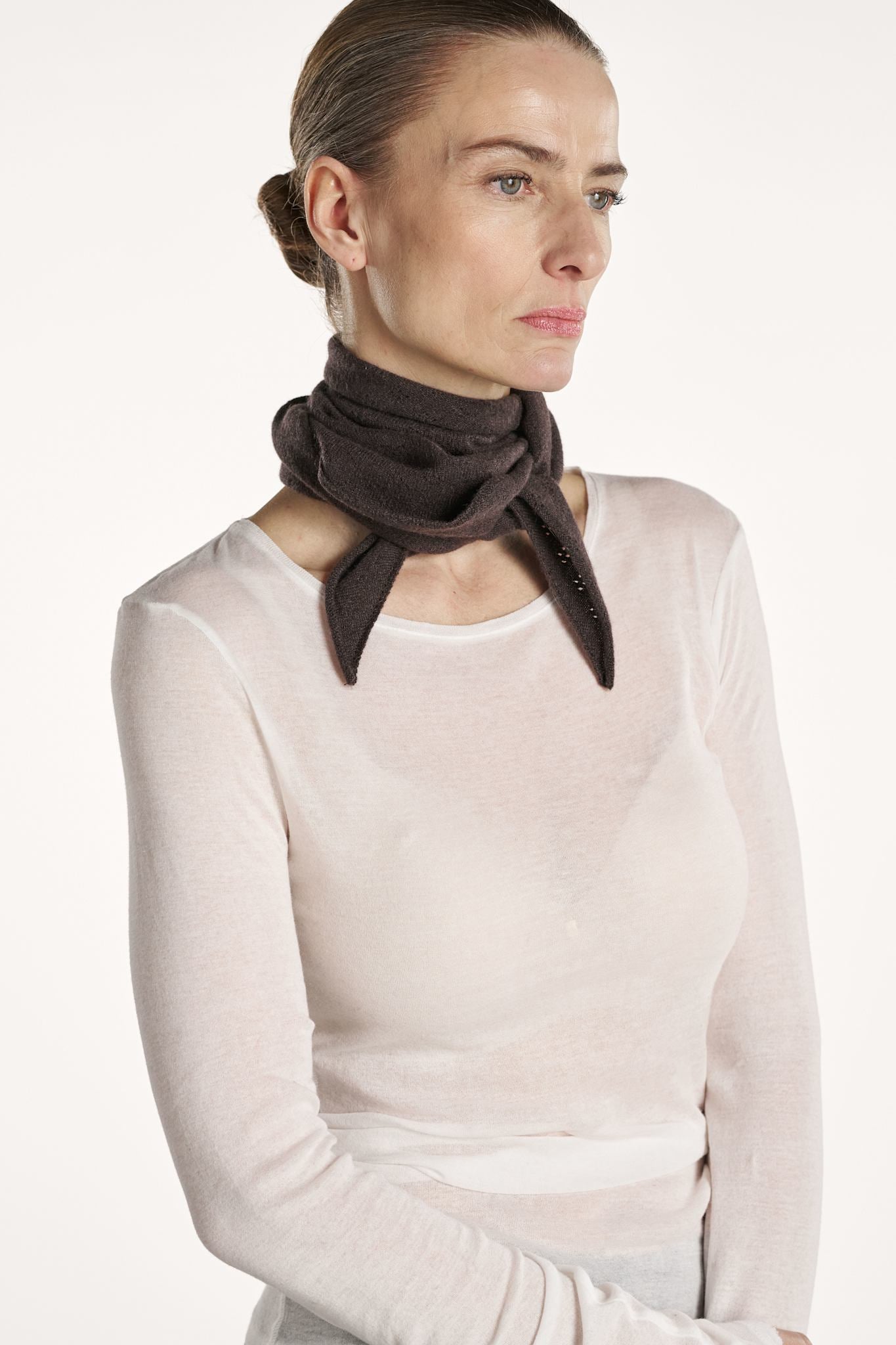 Nessa Scarf Pointelle - Dark Chocolate