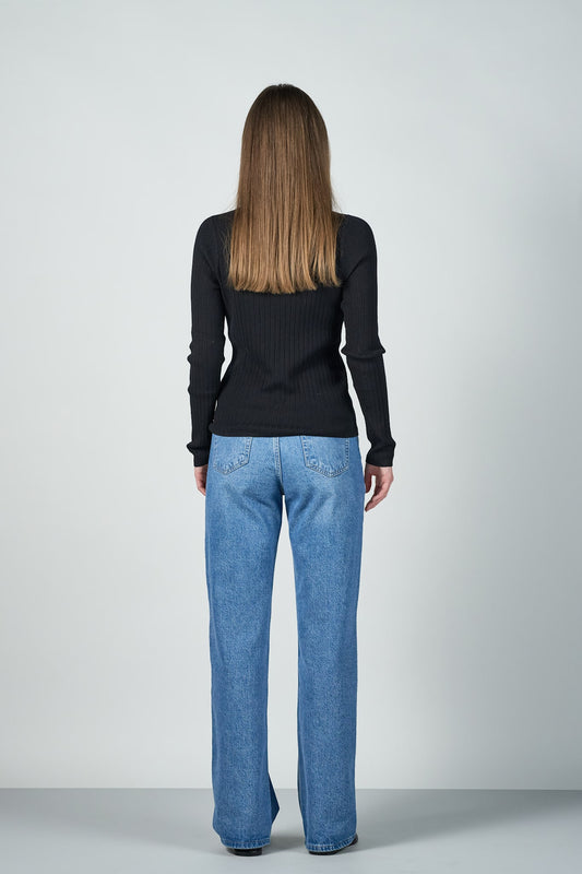 Megan-bluse - Svart