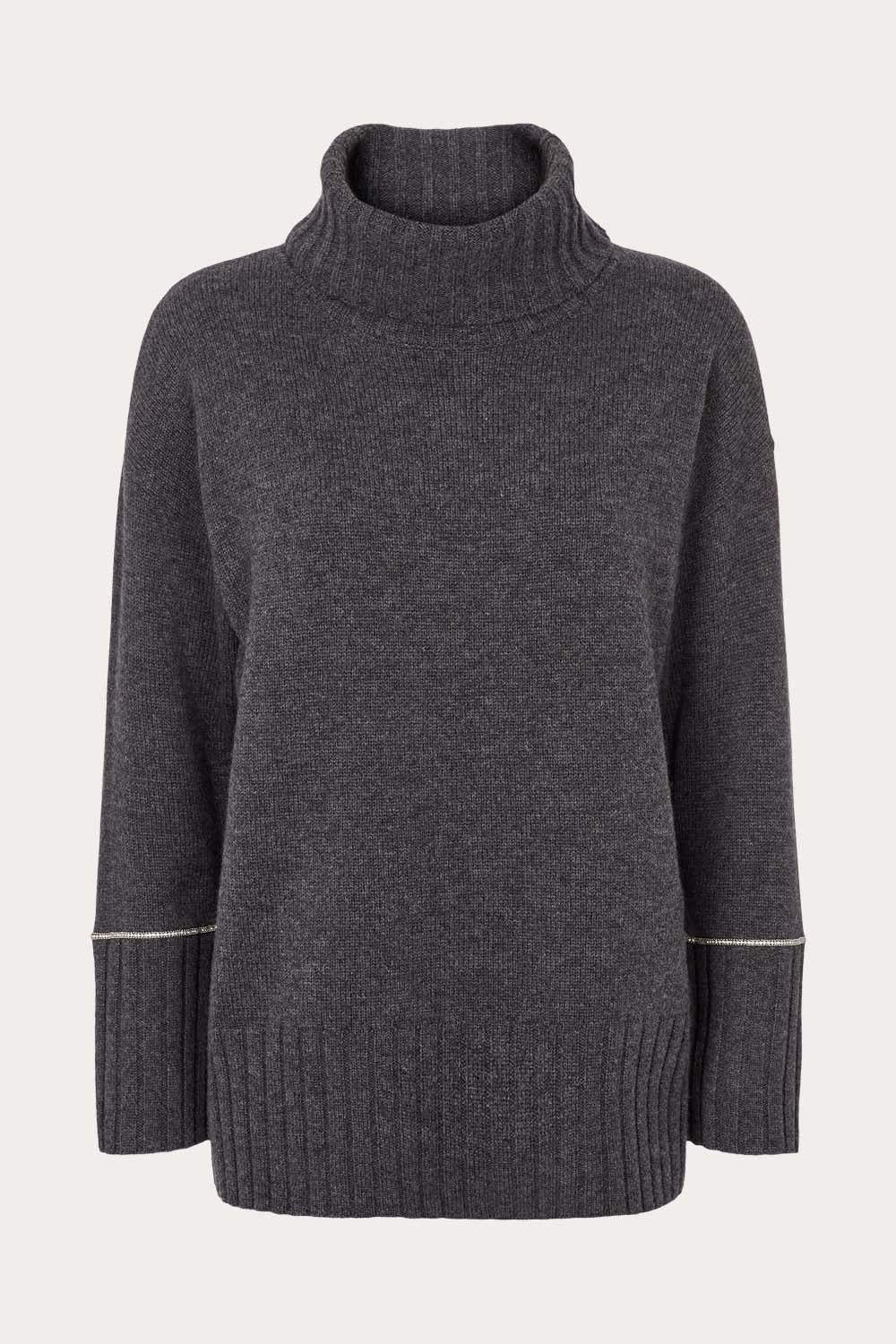 O'TAY Aida Sweater Blouses Dark Grey