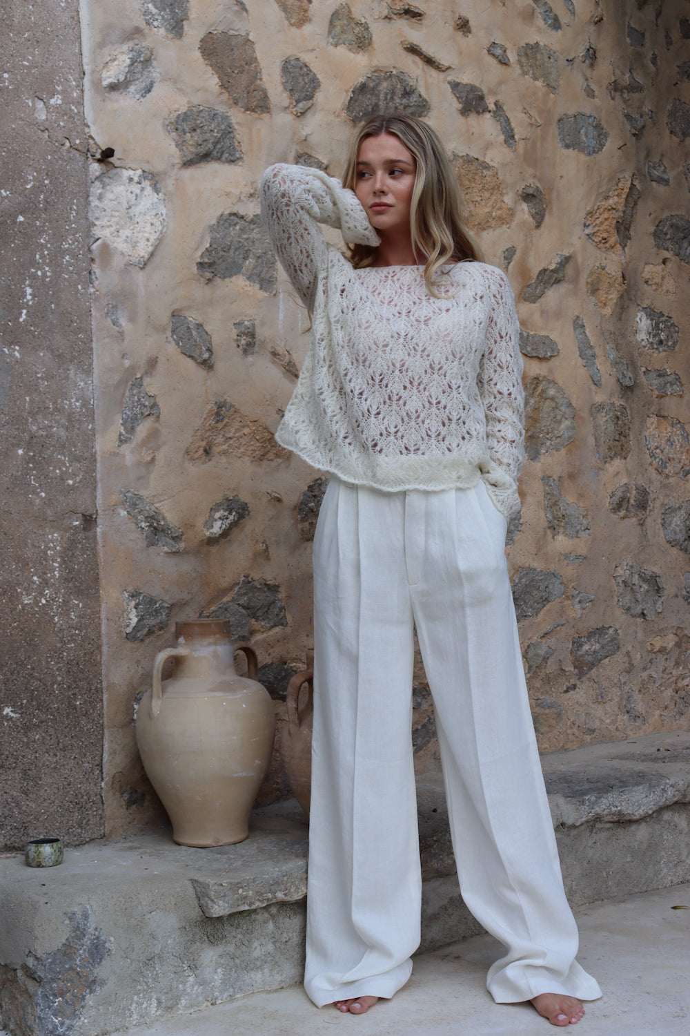 O'TAY Camilla Sweater Blouses Off White